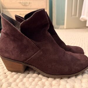 Women's dark Purple Suede Ankle Boots